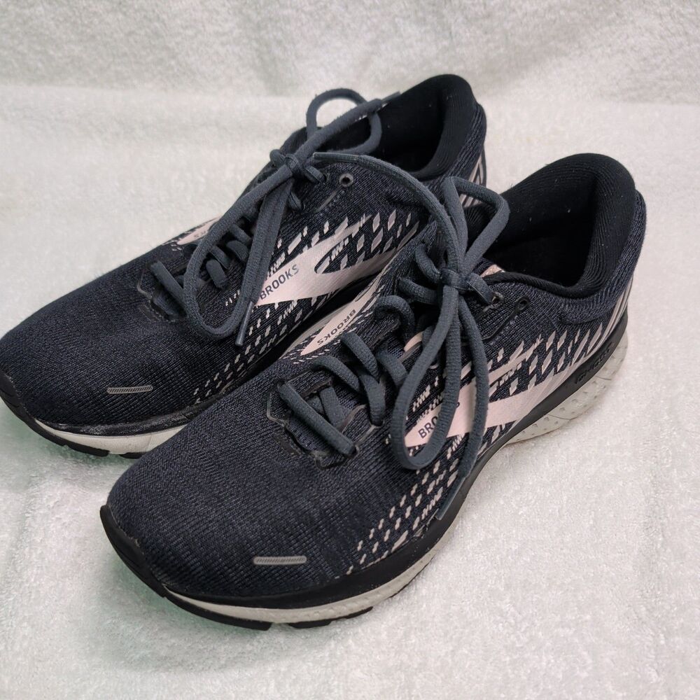 Brooks Ghost 13 Black Pink Athletic Running Sneaker Women Shoes Size 8.5 M (B)